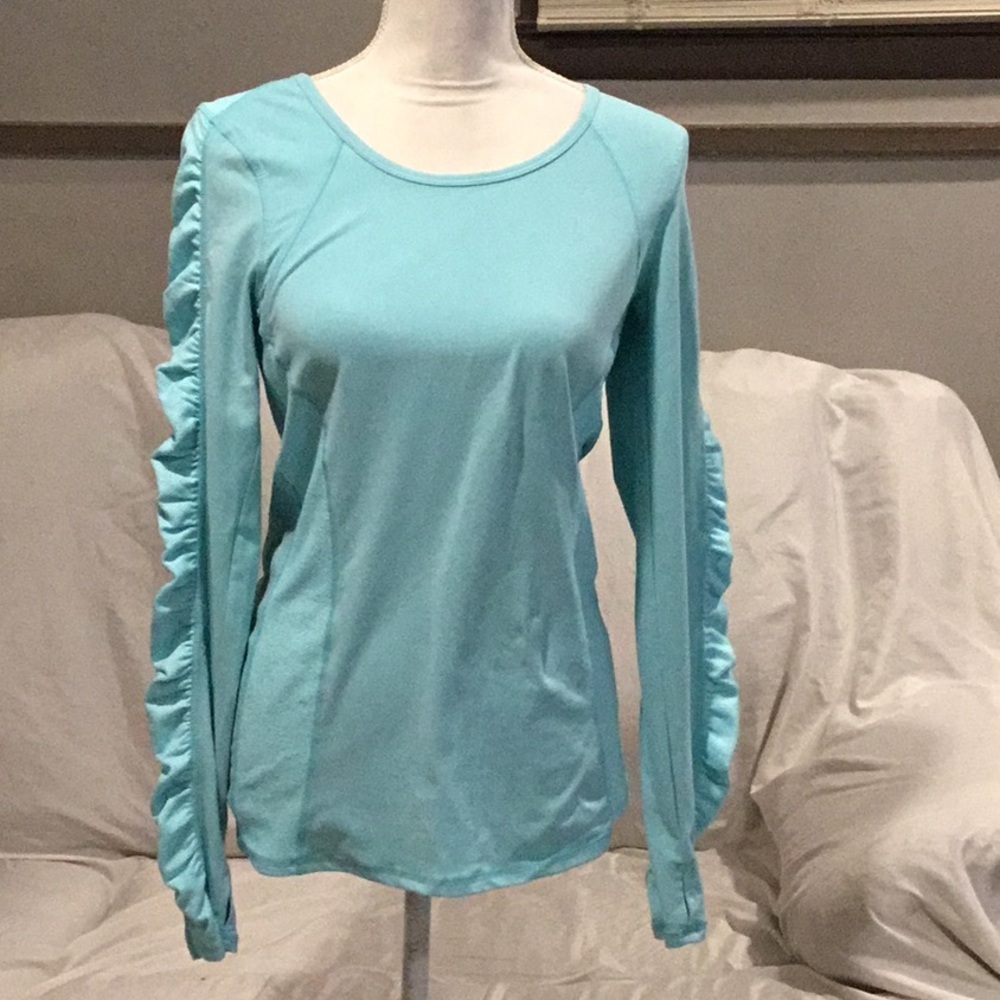 women’s brand new blue fitness workout shirt